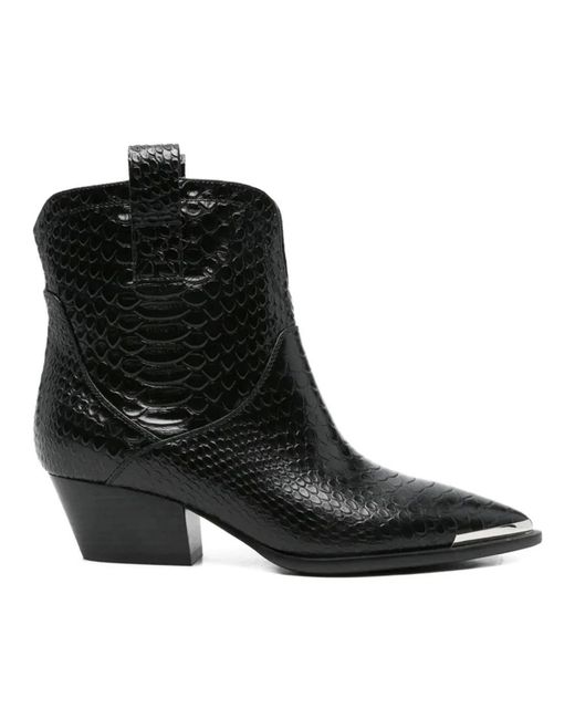 ADRIANNA FERETTI Black Cowboy & Biker Boots