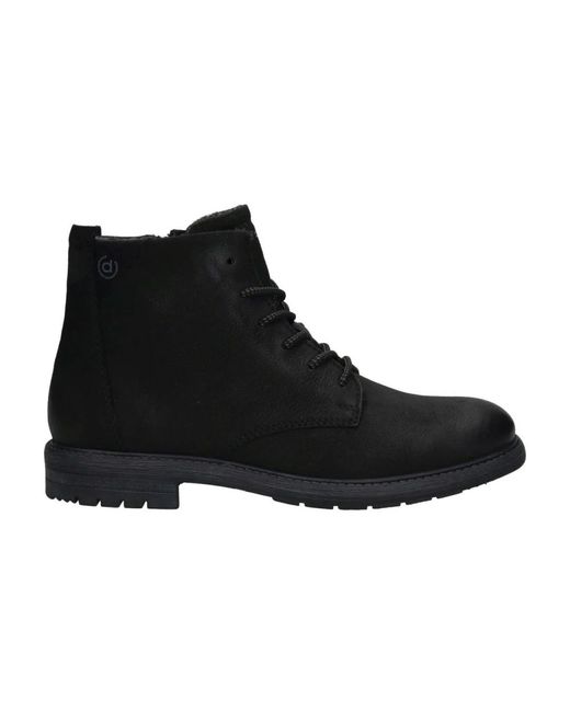 Bugatti Black Lace-Up Boots for men