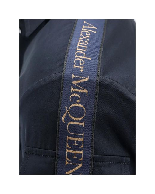 Alexander McQueen Baumwollhemd mit logo-detail und knöpfen in Blue für Herren