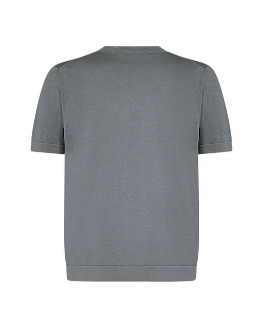 Drumohr Graues Rundhals-T-Shirt Kurzarm in Gray für Herren