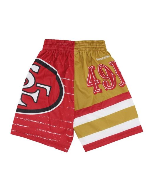Mitchell & Ness Fitness ,Veelkleurig ,Polyester Nfl Jumbotron 3.0 Basketbalshorts in het Red voor heren