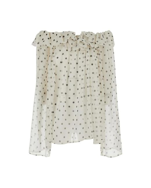 MSGM Overhemden ,Wit ,Pois Top in het White