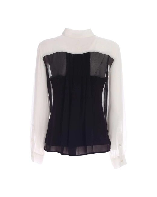 Two-tone blouse DKNY de color White