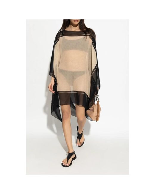 Balmain Badmode ,Silk Poncho in het Black