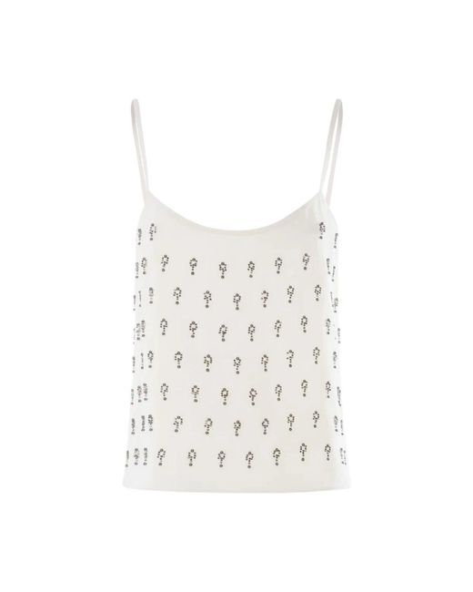 Nenette White Sleeveless Tops