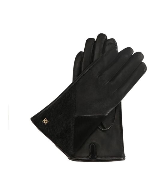 Kazar Accessoires ,Zwart ,Leer Dameshandschoenen Gemaakt Van Gecombineerde Materialen in het Black