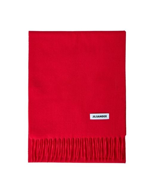 Jil Sander Red Winter Scarves