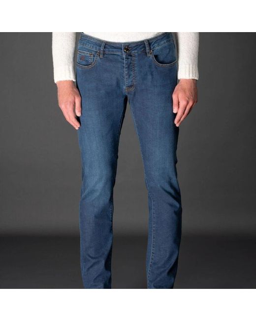 Slim-Fit Jeans di Moorer in Blue da Uomo