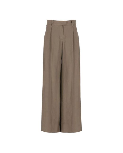 Brunello Cucinelli Brown Braune leinen viskose hose frau
