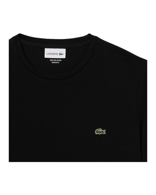 Lacoste Tops ,Bruin ,Katoen Pima Katoenen T-Shirt in het Black voor heren