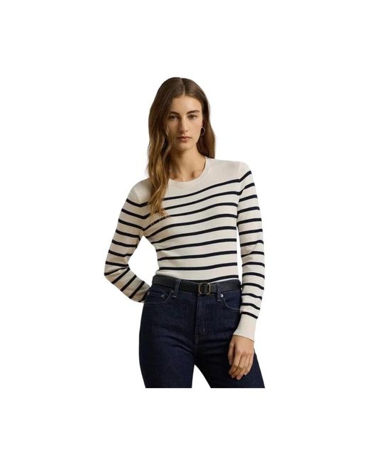 Ralph Lauren Black Striped Cotton-Blend Jumper