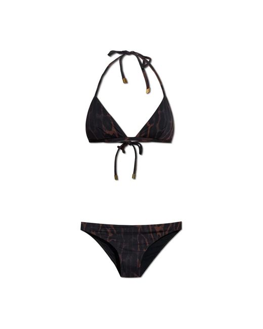 Tom Ford Badmode ,Bruin ,Tweed Tweedelig Badpak Met Dierenprint in het Black