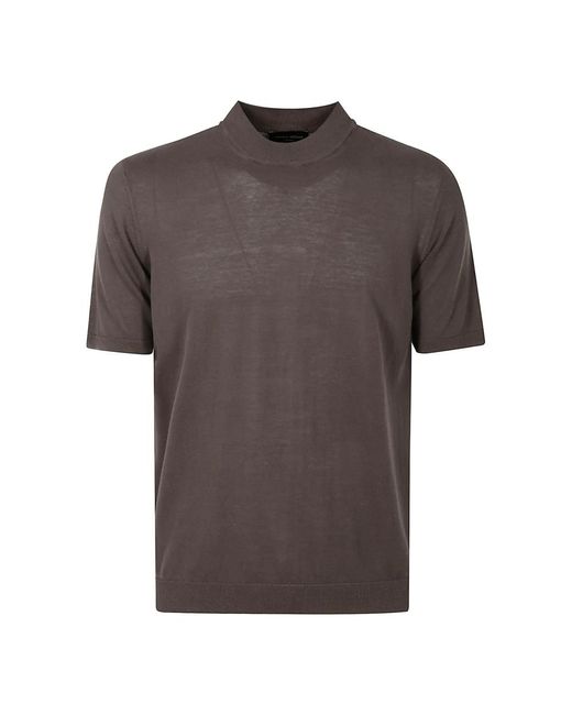 Roberto Collina Baumwoll Rollkragen T-Shirt in Brown für Herren