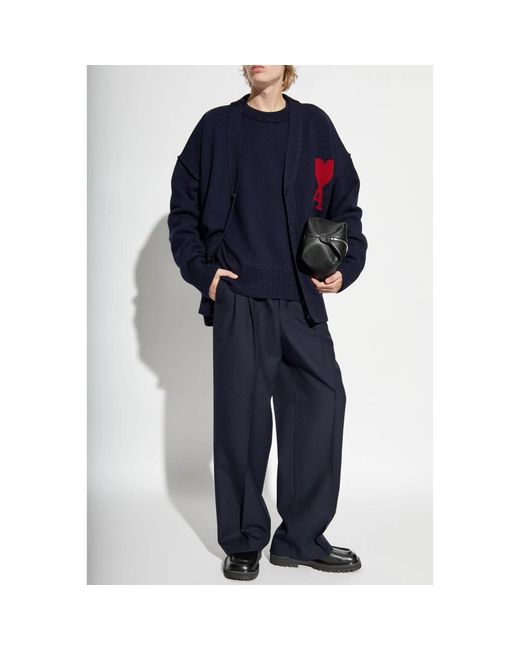 AMI Blue Wide Trousers for men