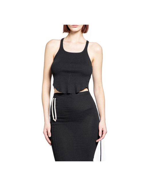 Rick Owens Black Basic Tank Cropped