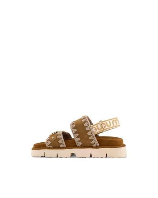 Mou Natural Flat Sandals