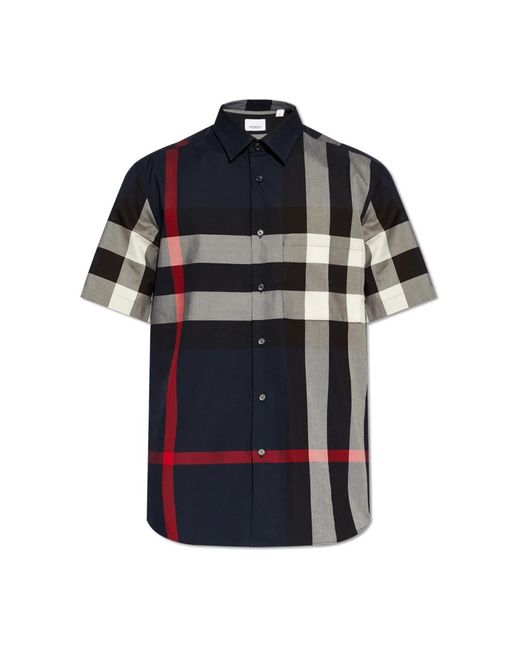 Burberry Short Sleeve Shirts in het Black voor heren