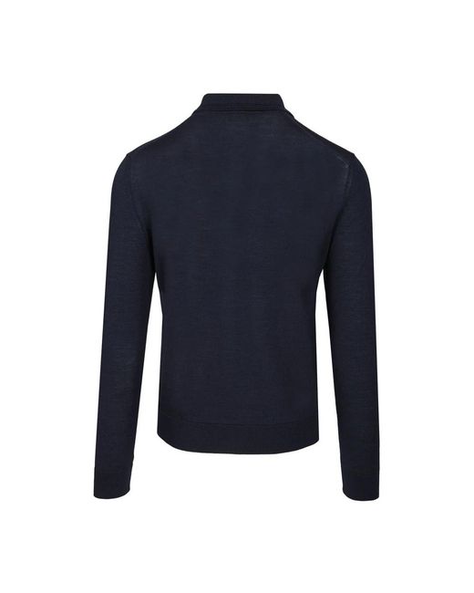 Etro Woll-Seiden-Polohemd in Blue für Herren