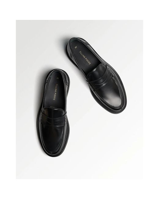 Filling Pieces Black Loafers for men