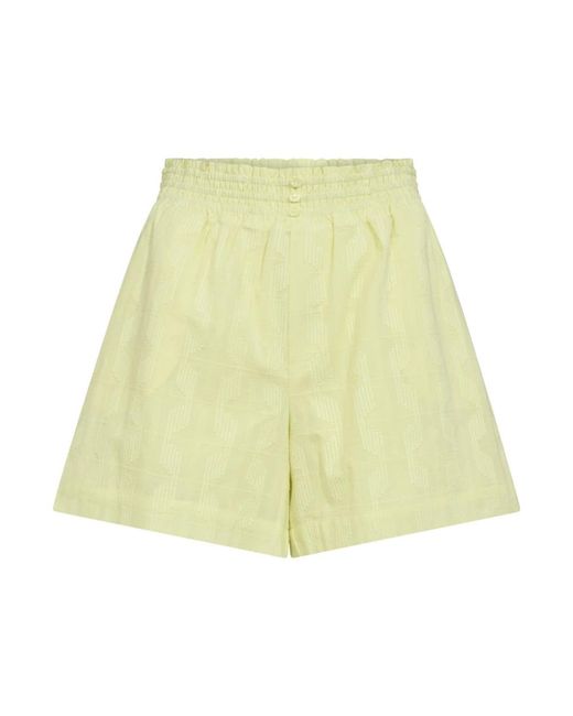 co'couture Korte Broeken ,Geel ,Katoen Lemone Stijlvolle Shorts Voor De Zomer in het Green