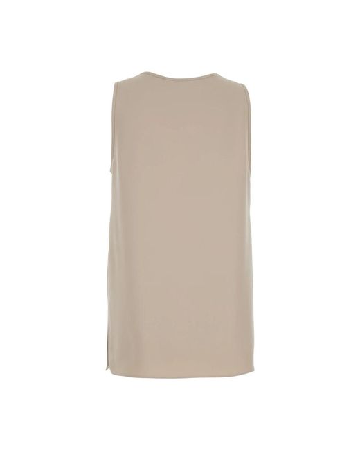 P.A.R.O.S.H. Brown Sleeveless Tops