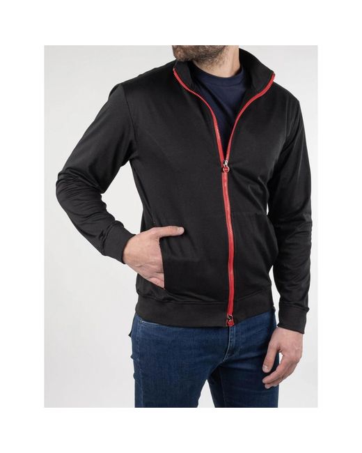 Kiton Black Zip-Throughs for men