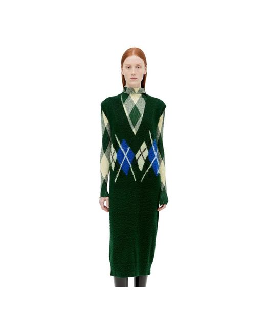 Burberry Green Knitted Dresses