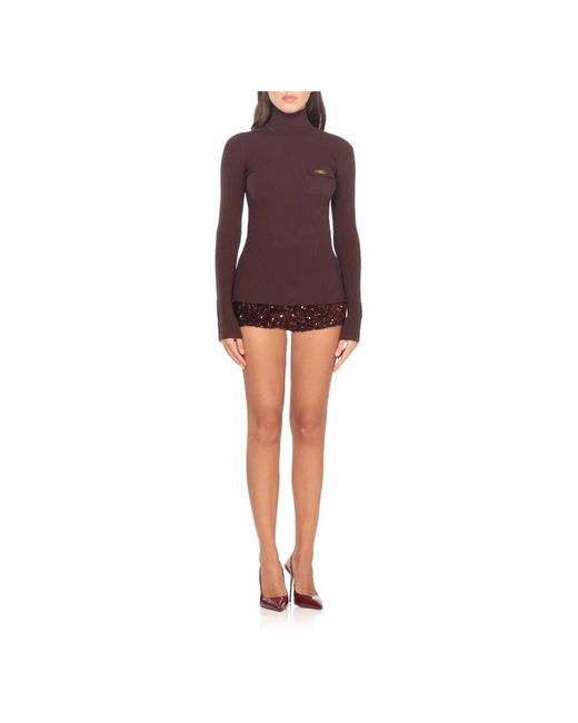 Elisabetta Franchi Brown Turtlenecks