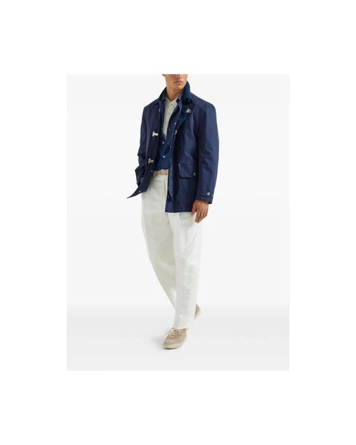 Brunello Cucinelli Blue Denim Shirts for men