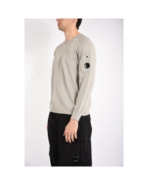 C P Company Gray Round-Neck Knitwear for men