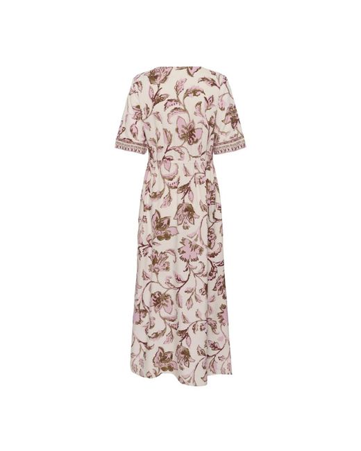 Cream Maxi Jurk in het Pink