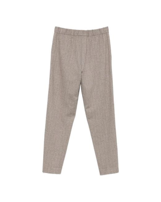 Le Tricot Perugia Gray Straight Trousers