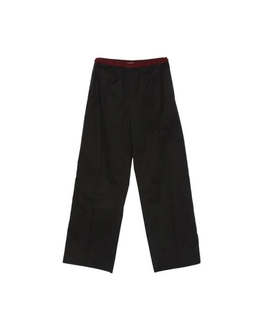 Straight Trousers Plan C de color Black