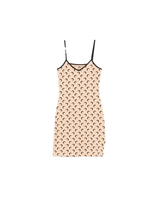 MARINE SERRE Natural Short Dresses