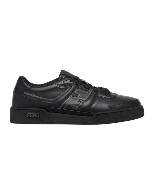 Fendi Black Match Leather Sneakers for men