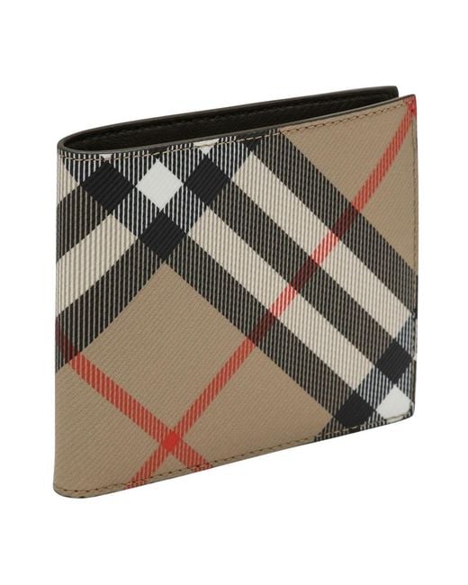 Burberry Green Check Pattern Folding Wallet for men