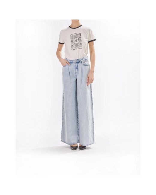 Karl Lagerfeld Blue Wide Jeans