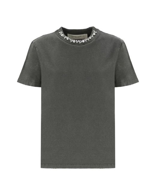 Camiseta gris con cristales Golden Goose Deluxe Brand de color Gray