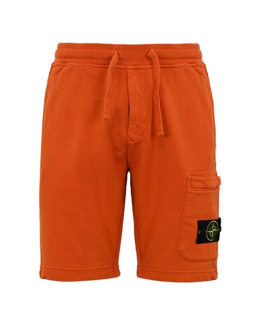 Stone Island Orange Casual Shorts for men