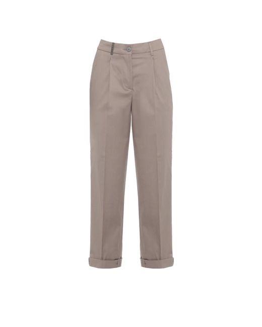 Peserico Gray Cropped Trousers