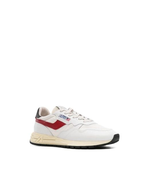 Autry Niedrige weiße rote sneakers in White für Herren