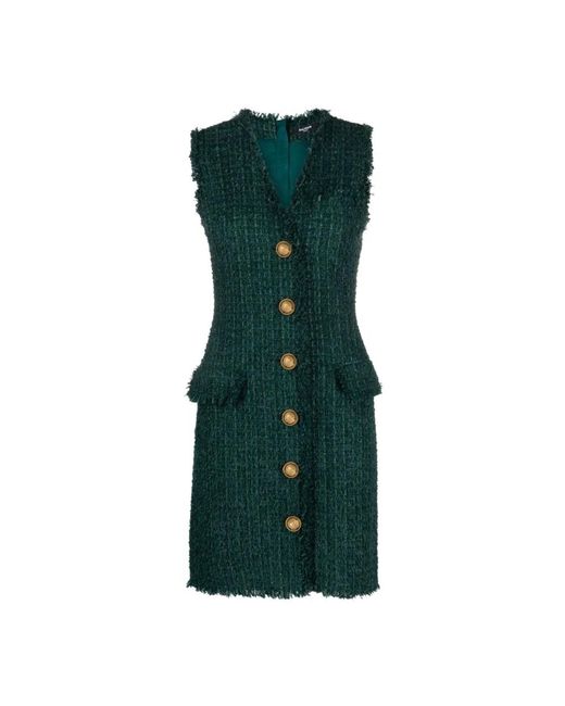 Balmain Green Short Dresses