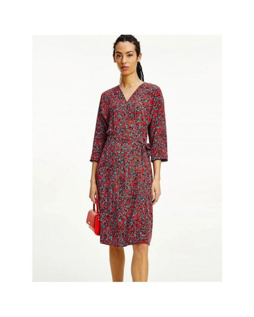Tommy Hilfiger Red Midi Dresses