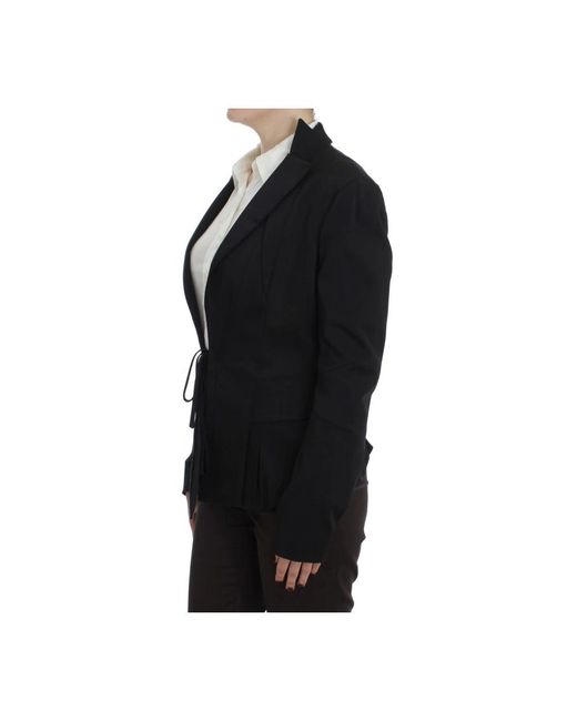 Exte Jassen ,Zwart ,Katoen Elegante Zwarte Stretch Blazer Jas in het Black