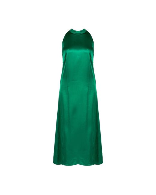 Pinko Kleedjes ,Groen ,Leer Maxi Jurk Van Hoogwaardige Stof in het Green