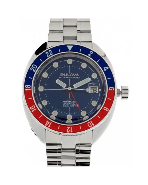 Bulova Metallic Oceanographer gmt automatik stahl uhr