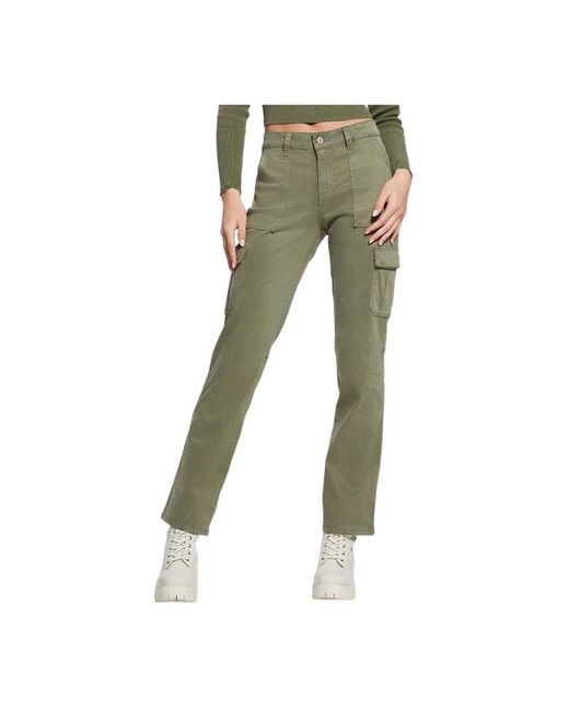 Pantaloni cargo straight lichen di Guess in Green