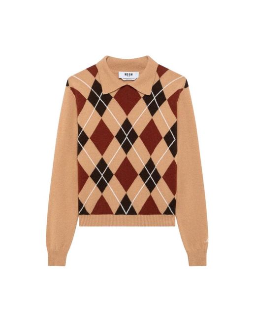 MSGM Tops ,Polo Shirt in het Brown