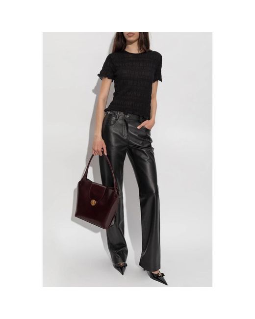 Versace Leren Broek in het Black