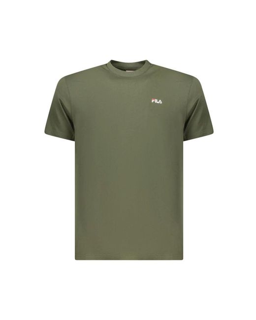 Fila Tops ,Groen ,Katoen Laas Regular Fit T-Shirt Met Korte Mouwen in het Green voor heren